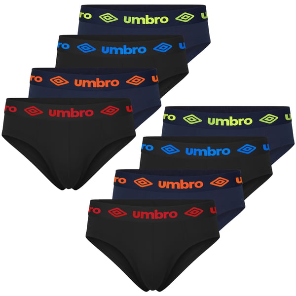 UMBRO undertøj briefs til mænd, 8 pak bomuld stretch farvemix M