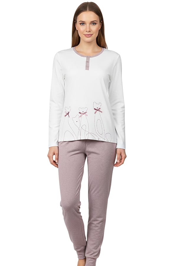 INFIORE Naisten Pyjama, Pitkähihainen, Puuvillaa, Koko M