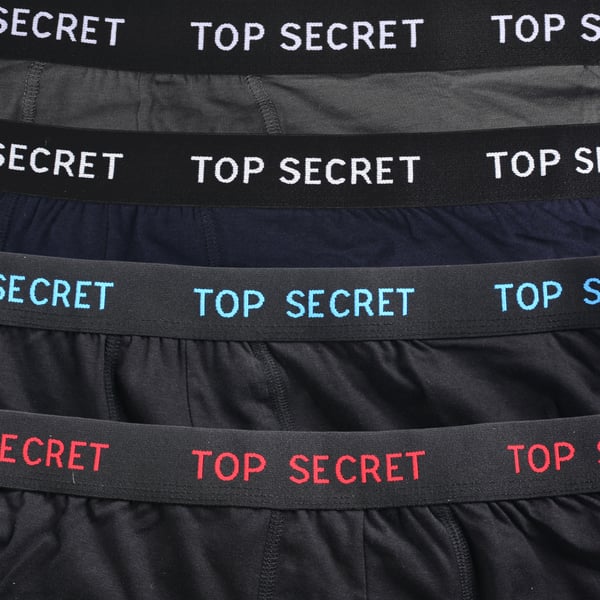 TOP SECRET underkläder boxershorts herr 4 pack bomull stretch färgmix L