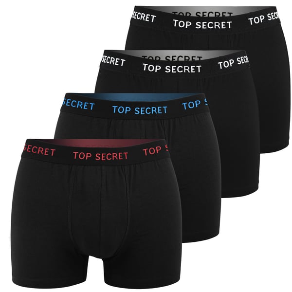 TOP SECRET underkläder boxershorts herr 4 pack bomull stretch färgmix XL