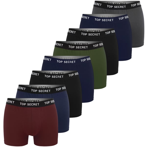 TOP SECRET underkläder boxershorts herr 8 pack bomull stretch färgmix M