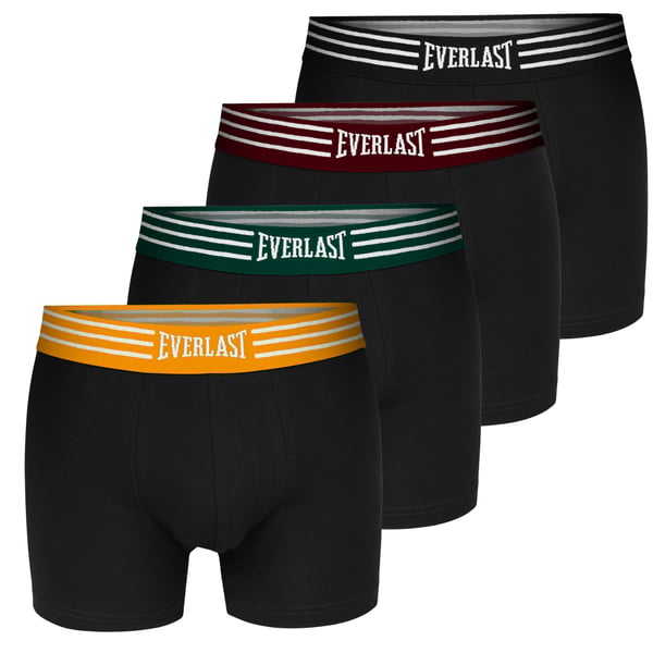 EVERLAST underbukser herre boxershorts 4-pak bomuld stretch farvemix L