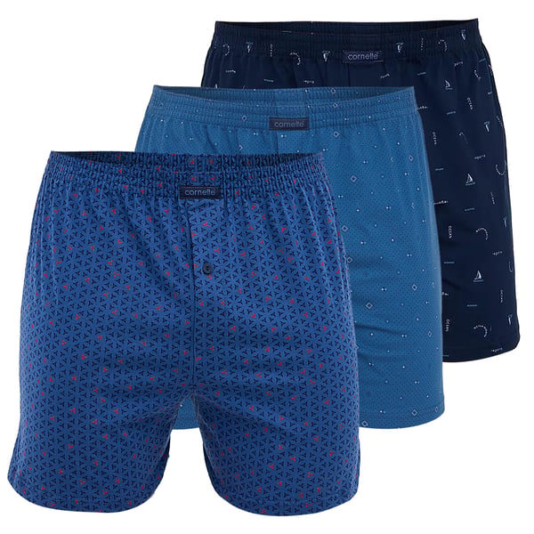 CORNETTE alushousut miesten bokserit, 3 pack puuvillaa stretch värimix L