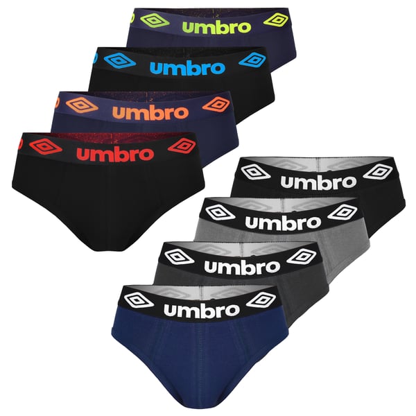 UMBRO undertøj briefs til mænd, 4 pak bomuld stretch farvemix M
