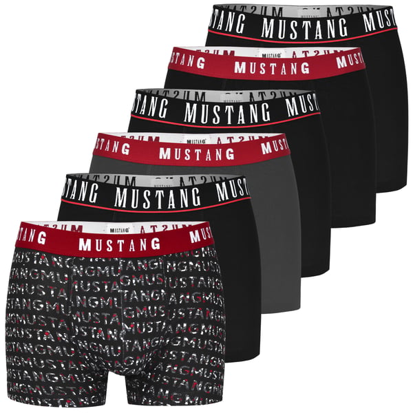 MUSTANG underkläder boxershorts herr 6 pack bomull stretch färgmix M