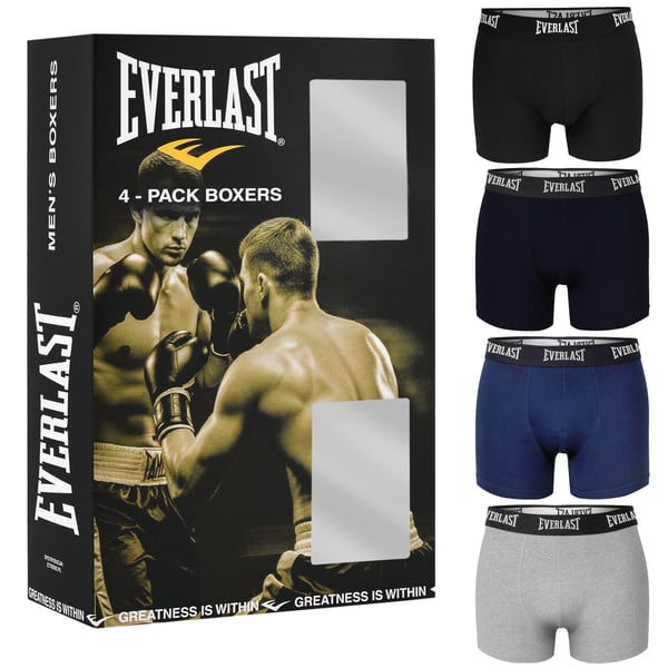 EVERLAST underbukser herre boxershorts, 4 pak bomuld stretch farvemix XXL