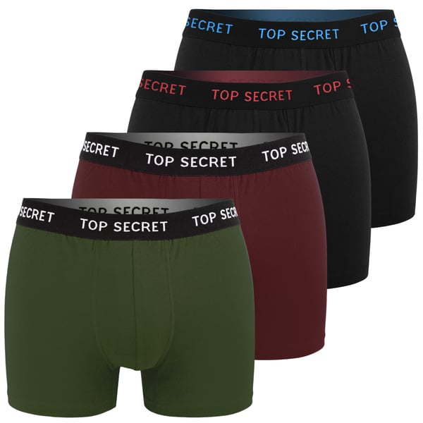 TOP SECRET underkläder boxershorts herr 4 pack bomull stretch färgmix XXL