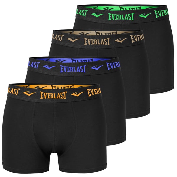 EVERLAST alushousut miesten bokserit 4-pack puuvillaa stretch mustat L