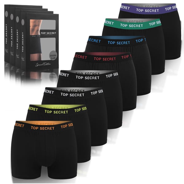 TOP SECRET - Førsteklasses Mænds Undertøj  - 8-pak - Højkvalitets Klassisk Komfortabel Blød Let - Premium Boxershorts Herreboxershorts Bomuld