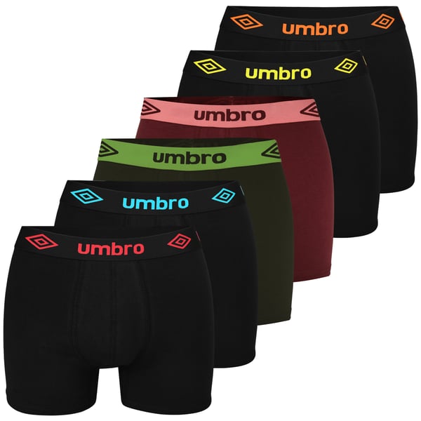 UMBRO alushousut miesten bokserit, 6 pack puuvillaa stretch värimix XL