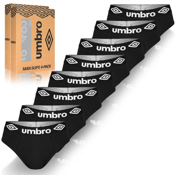 UMBRO underkläder briefs herr, 8 pack bomull stretch svart L