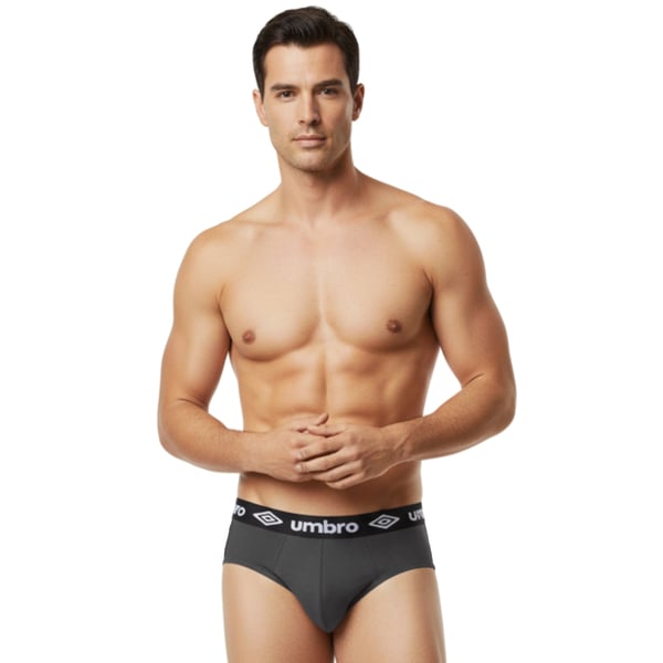 UMBRO undertøj briefs til mænd, 4 pak bomuld stretch farvemix M