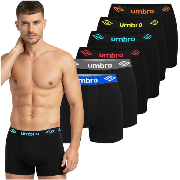 UMBRO underbukser boxershorts til mænd, 6 pak bomuld stretch farvemix XL