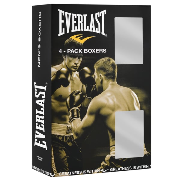 EVERLAST underbukser herre boxershorts, 4 pak bomuld stretch farvemix L