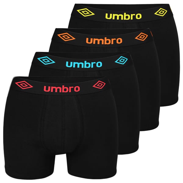 UMBRO underbukser boxershorts til mænd, 4 pak bomuld stretch sorte L