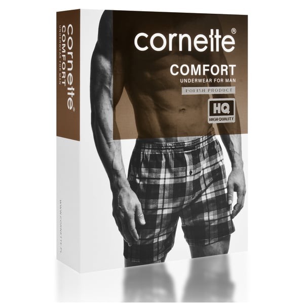 CORNETTE alushousut miesten bokserit, 3 pack puuvillaa stretch värimix L
