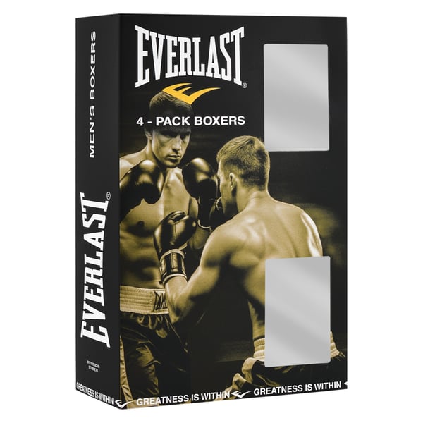 EVERLAST underbukser herre boxershorts 4-pak bomuld stretch farvemix L