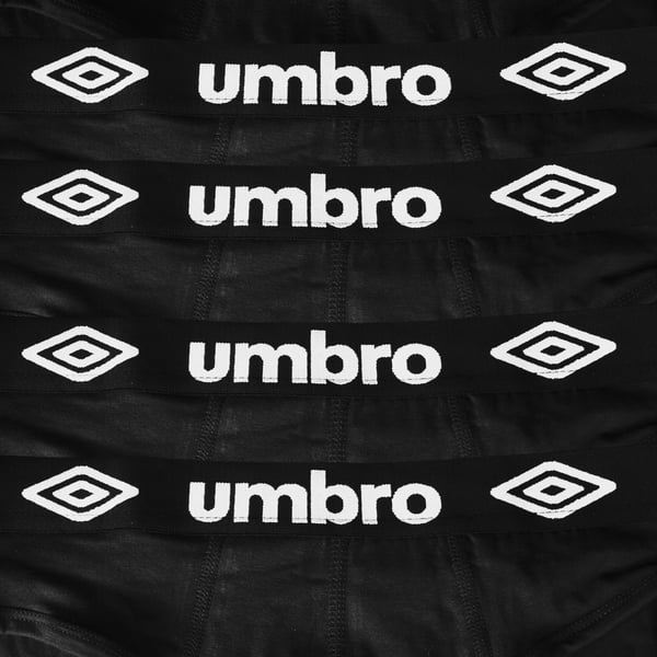 UMBRO undertøj briefs til mænd, 8 pak bomuld stretch sorte L
