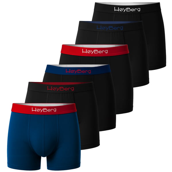 HøyBerg herr boxershorts 6 pack, bomull stretch, Scandinavian style L