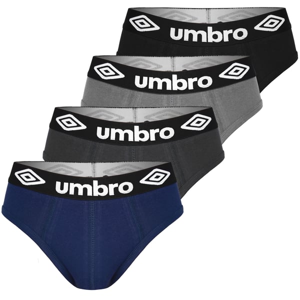 UMBRO undertøj briefs til mænd, 4 pak bomuld stretch farvemix M