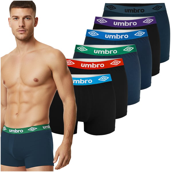 UMBRO underbukser boxershorts til mænd, 6 pak bomuld stretch favermix L