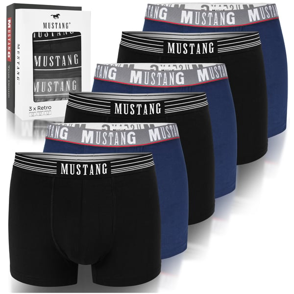 MUSTANG underbukser boxershorts til mænd 6 pak bomuld stretch favermix XL