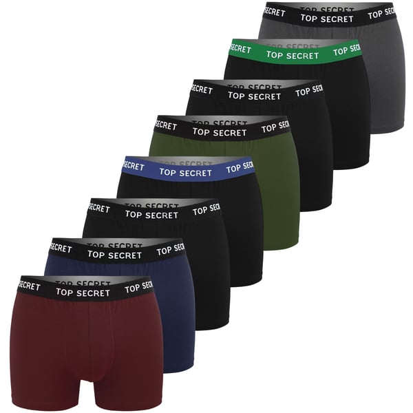 TOP SECRET underkläder boxershorts herr 8 pack bomull stretch färgmix XL