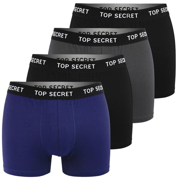 TOP SECRET underkläder boxershorts herr 4 pack bomull stretch färgmix L