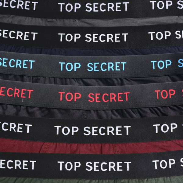 TOP SECRET, alushousut miesten bokserit 6 pack puuvillaa stretch värimix M