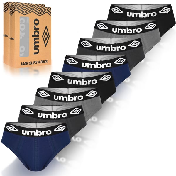 UMBRO undertøj briefs til mænd, 8 pak bomuld stretch farvemix XL