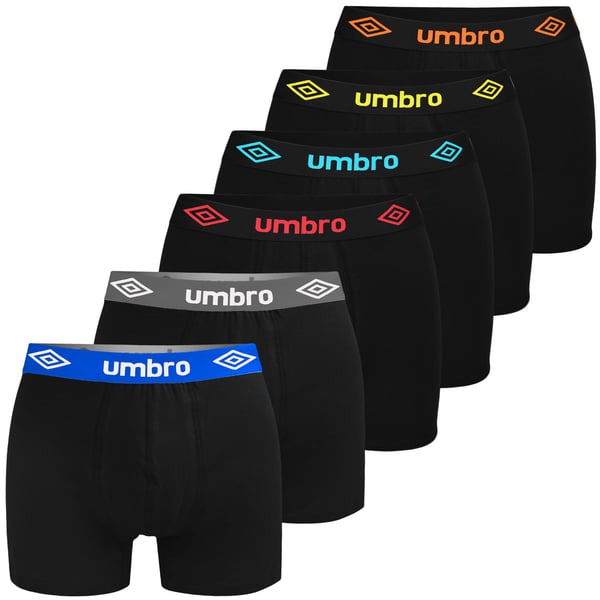 UMBRO underbukser boxershorts til mænd, 6 pak bomuld stretch farvemix m