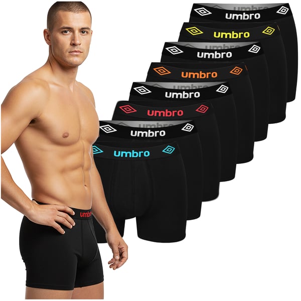 UMBRO underbukser boxershorts til mænd, 8 pak bomuld stretch sorte XXL