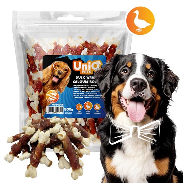 Koiran herkut, välipalat, UniQ Pets Ankankuutiot 500g