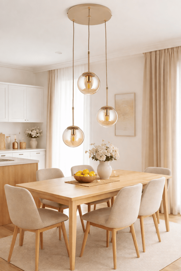 Maro Beige glasloftslampe med 3xE14 36 cm