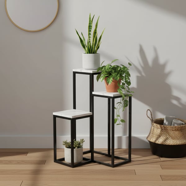 Metal stående blomsterstativ til potter, blomster, planter, hylde, stativ