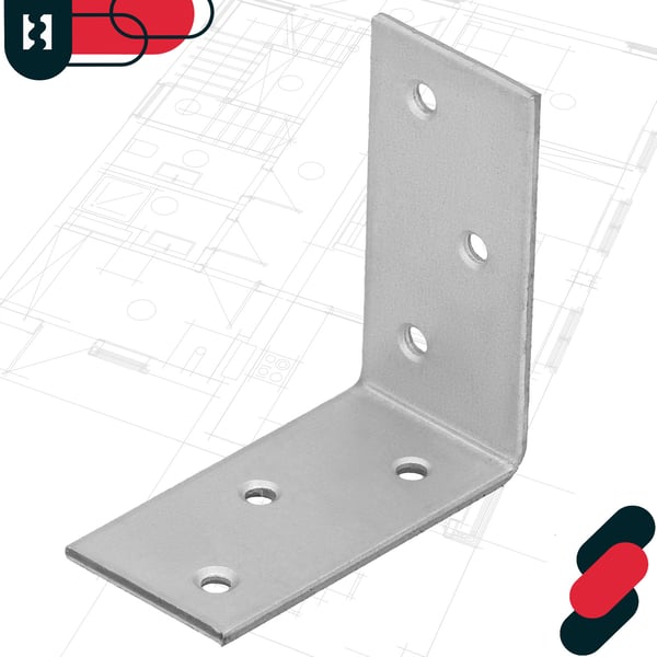 Kotarbau® Kirvesmiehen kulmaliitin ruostumatonta terästä sinkittyä 50 x 50 x 25 mm 12 kpl:n sarja