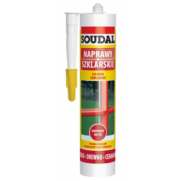 SOUDAL GLAS SILIKONE KLAR 280ML - SILIKONE MED SO BEZ SOUDAL GLAS SILIKONE KLAR 280ML - SILIKONE MED SO BEZ