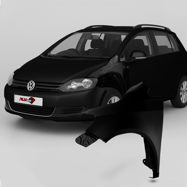 VW Golf V Plus 2005-2009 framskärm vänster, färg LC9Z BlackMagic, ny