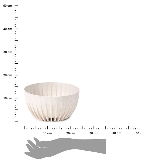 Avskalad ECO träblomkruka vit 24x14 cm