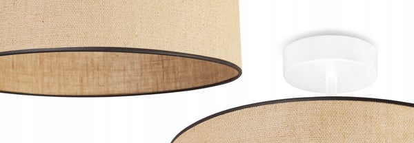 LOFTSLAMPE I JUTE SKÆRM 40 cm
