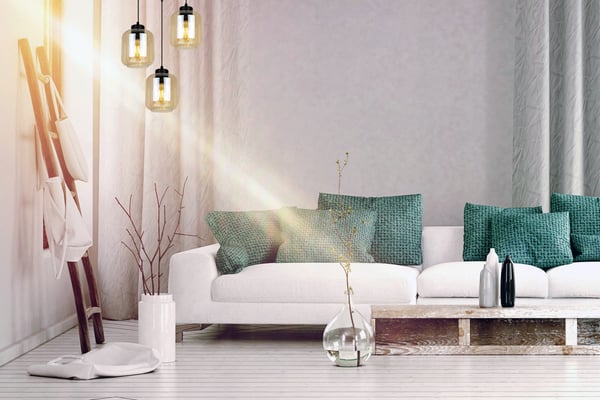 MODERNE ELEGANT HÆNGELAMPE MED GLASSKÆRM