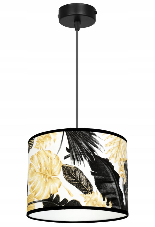 Lofthængende lampe, lampeskærm, gyldne blomster, LED