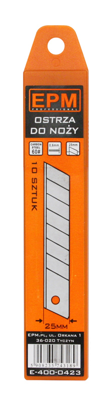 25 MM:N KATKETTAVAT TERÄT 10 KPL - E-400-0423