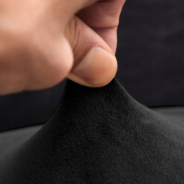 XL-kokoinen musta joustava samettituolin päällinen [21DT]