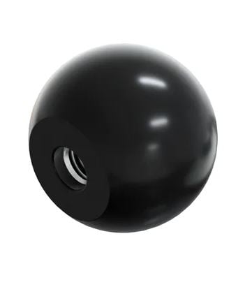 Bakeliittikahva 'Pallo' musta M5*25mm DIN319C - HS 092499