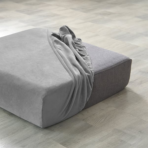 Sofaoverdrag sammet mørkegrå 100-125cm