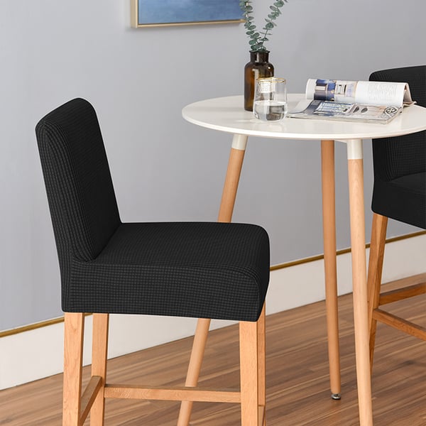 Barstolbetræk i jacquard, sort