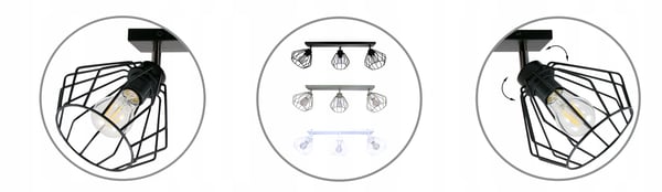 Lofthængende lampe med tråd og LED-loftlampe