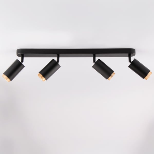 Loftlampe LED Spotlight 4x GU10 Rør Spot ELIGIS Sort LUMILED