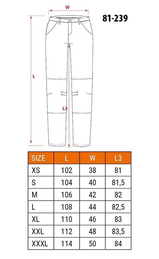 HD SLIM -TYÖHOUSUT IRROTETTAVILLA TASKULLA KOKO XL - T N81-239-XL